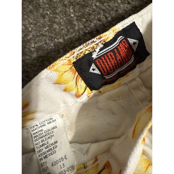 VTG 90s Denim Sunflower pattern High Rise Shorts by Durango Sz 10 - Picture 2 of 7